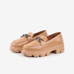 AXIUM Women Buckled Heeled Lightweight Horsebit Loafers-33