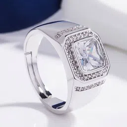 MYKI Silver-Plated CZ-Studded Finger Ring-image-33