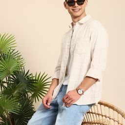 Mast & Harbour Men Standard Checked Pure Cotton Casual Shirt-image-79