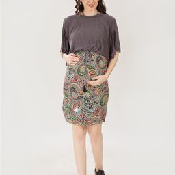 Mom For Sure by Ketki Dalal Women Grey & Blue Printed Cotton Maternity Bodycon Dress-picture-27