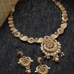 Sukkhi Gold-Plated Stones Studded & Beaded Jewellery Set-image-60