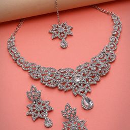 Sukkhi Rhodium Plated & AD Studded Jewellery Set-16