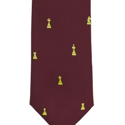 The Tie Hub Maroon & Yellow Woven Design Broad Tie-picture-21