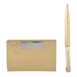 INTERNATIONAL GIFT 2-Pcs Gold-Plated Pen & Visiting Card Holder Home Gift Sets-picture-13