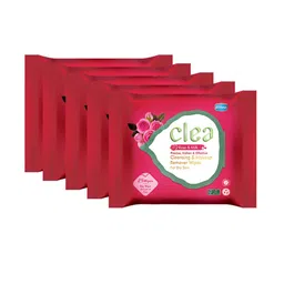 Clea Set of 5 Rose & Milk Cleansing & Makeup Remover Wet Wipes - 25 Pulls each-11