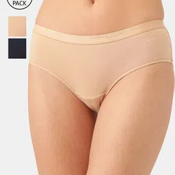Inner Sense Women Pack Of 3 Assorted Anti-Microbial Hipster Briefs-image-35