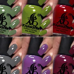 AQ FASHION Set Of 6 Power Lasting Glossy Quick Dry Nail Polish - 9 ml Each-12