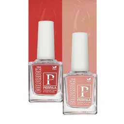 PERPAA Colorich Quick Dry Long Lasting Nail Polishes - Shimmer Peach 08 Bold Red 12-27