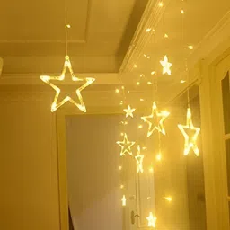SPARK WORLD Yellow Star Shaped String Lights-2