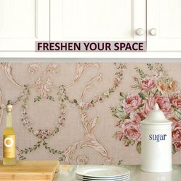 Kuber Industries Beige & Pink Printed Self Adhesive Wallpaper-image-10
