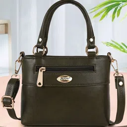 Lancer Women Solid Vegan Leather Crossbody Satchel Bag-image-56