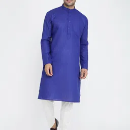 ROYAL KURTA Men Blue Summer Sheers Kurta-picture-45