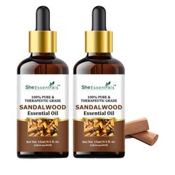 She Essentials Set of 2 Pure Sandalwood Therapeutic Grade Essential Oil - 15 ml each-43