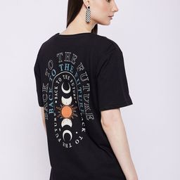 Wear Your Mind Graphic Printed Drop Shoulder Sleeves Oversized Pure Cotton T-shirt-image-75