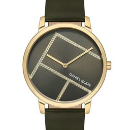 Daniel Klein Women Gold-Toned Embellished Dial & Black Leather Straps Analogue Watch-image-49