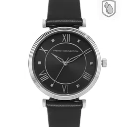 French Connection Women Black Embellished Dial & Black Leather Straps Analogue Watch FCP32SL-image-42