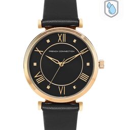 French Connection Women Black Embellished Dial & Black Leather Straps Analogue Watch-45