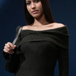 ESPYR By Tokyo Talkies Women Ribbed Off-Shoulder Pullover Sweater-image-99
