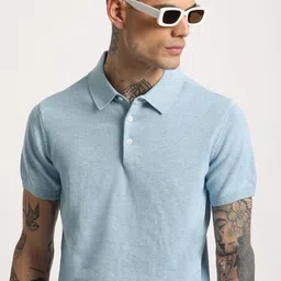 THE BEAR HOUSE Men Solid Regular Fit Cotton Polo Collar T-Shirt-image-6