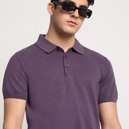 THE BEAR HOUSE Men Solid Regular Fit Cotton Polo Collar T-Shirt-image-62
