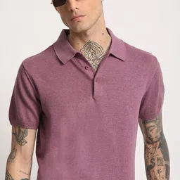 THE BEAR HOUSE Men Solid Regular Fit Cotton Polo Collar T-Shirt-image-57