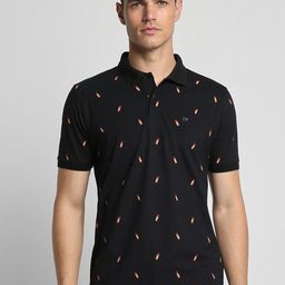 Peter England Casuals Conversational Printed Polo Collar T-shirt-image-13
