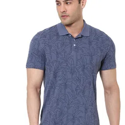 Celio Tropical Printed Polo Collar Cotton T-shirt-image-38