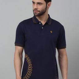 Cantabil Typography Printed Polo Collar Round Neck Half Sleeves Cotton T-Shirt-image-24