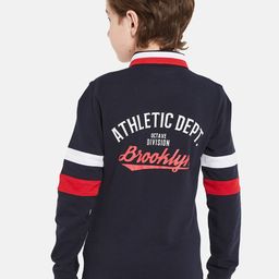 Octave Boys Typography Printed Polo Collar Cotton T-shirt-image-95