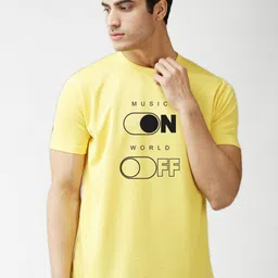 EPPE Men Yellow Typography Printed Applique Outdoor T-shirt-image-91
