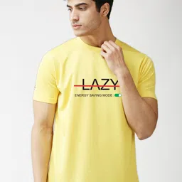 EPPE Men Yellow Typography Printed T-shirt-image-89