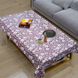 Dakshya Industries Beige & Brown Floral Printed Waterproof 4-Seater Table Cover-image-93