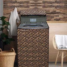 DREAM CARE Beige & Grey Printed  Waterproof & Dustproof Top Load Washing Machine Cover-image-37