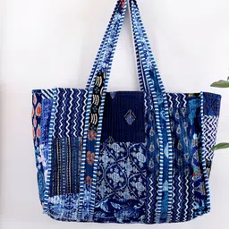 HANDICRAFT PALACE Ethnic Motifs Printed Oversized Cotton Shopper Tote Bag-58