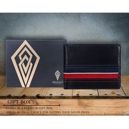 Imperious- The Royal Way Unisex Black & Red Embellished Leather Two Fold Wallet-image-6