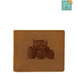 WildHorn Men Tan Brown Printed RFID Protected Genuine Leather Two Fold Wallet-24