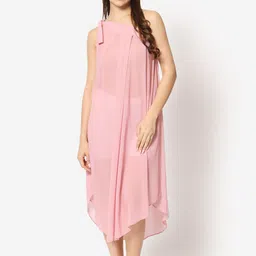 Beau Design Tie Up Pleated One Shoulder Swimwear Cover Up Dress-image-16
