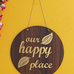 eCraftIndia Brown Textured Wooden Wall Hanging-27