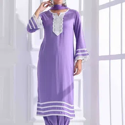 Anouk Women Embroidered Regular Thread Work Kurta with Salwar & With Dupatta-picture-2