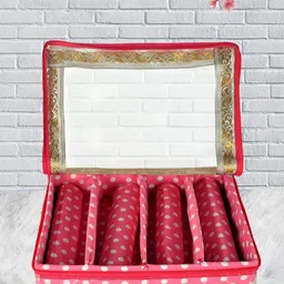 Kuber Industries Pink & Transparent Printed Jewellery Organizer-3
