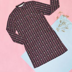 indus route by Pantaloons Boys Geometric Striped Straight Kurta-image-64
