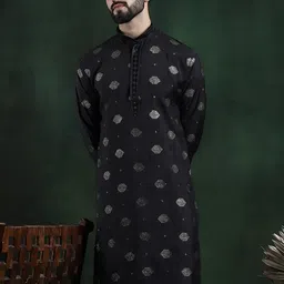 SOJANYA Ethnic Motifs Embroidered Mandarin Collar Sequinned Straight Kurta-picture-37