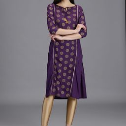 HAY Ethnic Motifs Printed Keyhole Neck Kurta-image-85