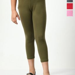 BAESD Girls Pack Of 4 Skinny Fit Cotton Lycra Capris-87