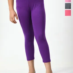 BAESD Girls Pack Of 6 Skinny Fit Cotton Lycra Capris-picture-12