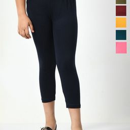 BAESD Girls Pack Of 6 Skinny Fit Cotton Lycra Capris-picture-6