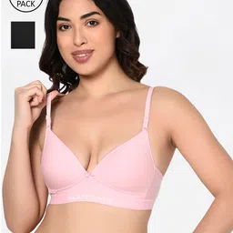 Bodycare Pack of 2 Assorted Non-Wired Heavily Padded Sports Bra E1606-PIBLK-2PCS-25