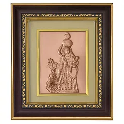 Pray Everyday Brown & Copper Toned Paniharin Self Design Wall Photo Frame-17