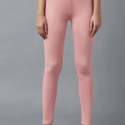 elleven Women Pink Solid Ankle Length Leggings-image-76