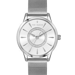 Ted Baker Women Silver-Toned Embellished Dial & Silver Toned Bracelet Style Straps Analogue Watch-image-44
